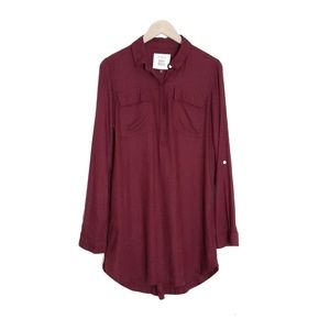 SO Perfectly Soft Shirt Dress in Burgundy